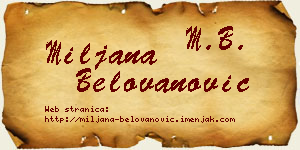 Miljana Belovanović vizit kartica
